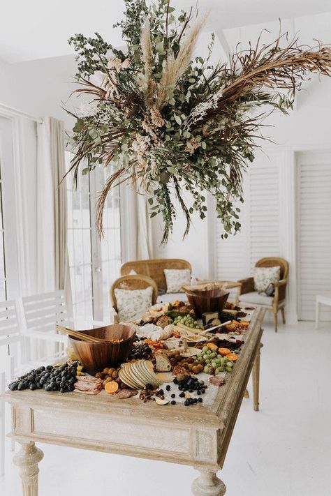 5 bridal shower planning tips + an all-white olive branch bridal shower with an epic grazing table | 100 Layer Cake | Bloglovin’ Bridal Shower Grazing Table, Wednesday Decor, Buffet Decor, Bridal Shower Planning, Grazing Table, Wedding Party Ideas, Bridal Shower Food, Bridal Shower Brunch, Grazing Tables