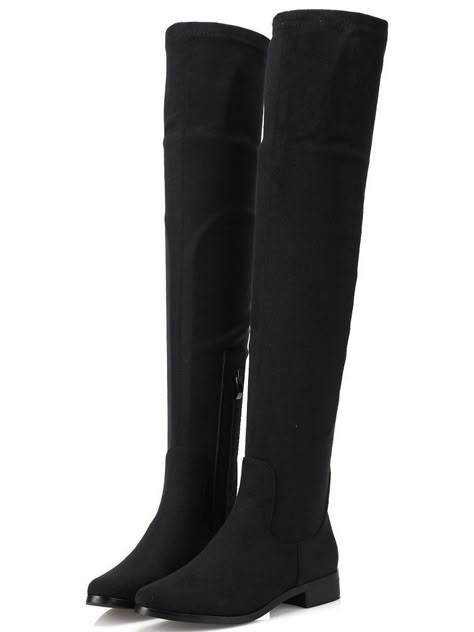 Black Flat Knee High Boots, Flat Knee High Boots, Suede Flat Boots, Black Suede Knee High Boots, Knee High Boots Winter, Knee High Boots Flat, Black Winter Boots, Womens Black Booties, Wardrobe Goals