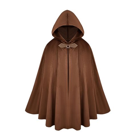 PRICES MAY VARY. 【Size】Our viking cloak is one size. the length(top of shoulder to bottom hem) of the men's cloaks is about 100cm=39.37", perfect length to cover your hips, which could suitable for most adults of different body types. an ideal gift for family or friends. 【Occasions】Versatile oversized hooded cape suitable for renaissance themed party, Halloween costume party cosplay, masquerade ball, rock party, gothic steampunk costume planning meeting, horror picture show, dancing party, night Moth Cloak, Samhain Costume, Victorian Capelet, Army Halloween Costumes, Cloak Medieval, Viking Cloak, Green Cloak, Hobbit Costume, Brown Cape