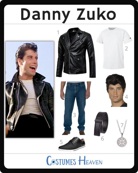 Zuko Outfit, Danny Zucco, Grease Fanart, Grease Danny Zuko, Danny Zuko Costume, Zuko Costume, Danny Zuko Grease, Red Converse Outfit, Halloween Hombre