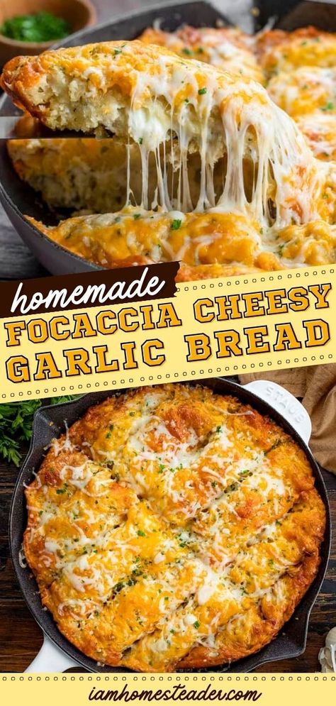 Simple Homemade Bread, Foccacia Recipe, Homemade Bread Recipes, Homemade Focaccia Bread, Cheesy Garlic Bread Recipe, Homemade Focaccia, Foccacia Bread, Focaccia Bread Recipe, Focaccia Recipe