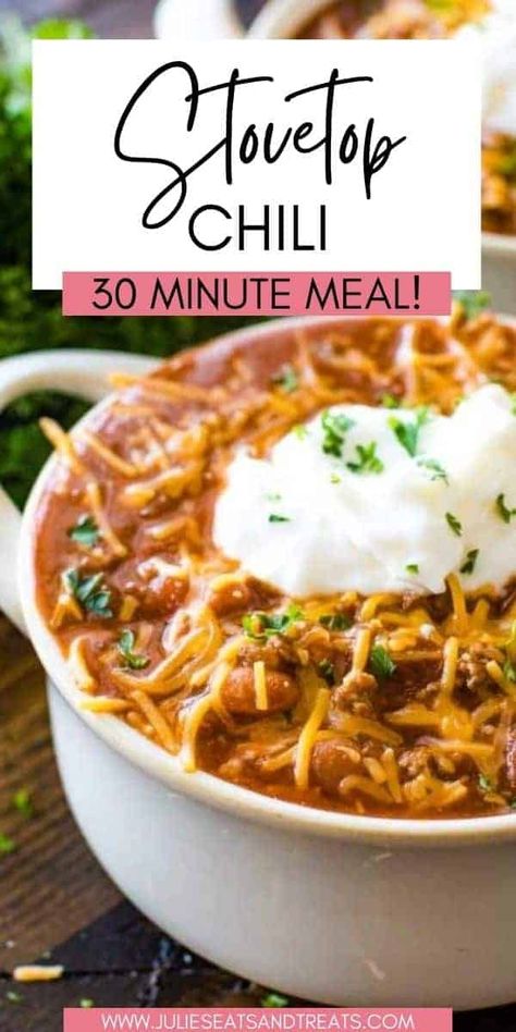 Chili Recipe No Onions, Chili Recipe Easy Stovetop, Chili With Ground Beef, Crockpot Shredded Chicken Tacos, Easy Homemade Chili Recipe, Quick Chili Recipe, Crockpot Shredded Chicken, Chili Recipe Stovetop, Baked Brussel Sprouts