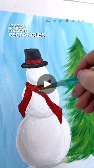 Snowglobe Painting, Snowmen Paintings On Canvas, Snowmen Paintings, Painting Idea For Beginners, Kids Canvas Painting, Christmas Canvas Art, Art Assignments, Art Demo, Door Signs Diy