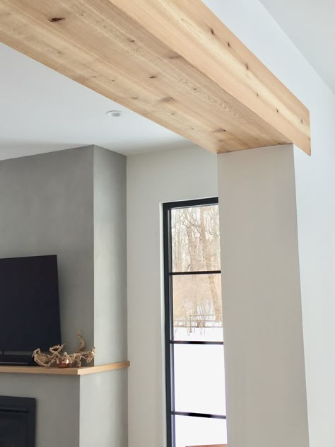 Beam In Kitchen, Beams Living Room, Wooden Beams Ceiling, Home Office Inspiration, Faux Beams, Faux Wood Beams, Exposed Beams, Wooden Beams, Homemade Ice