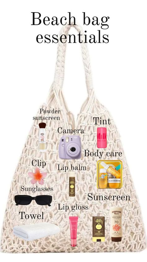 Beach Essentials For Women, Powder Sunscreen, Beach Bag Essentials, Travel Bag Essentials, Beauty Routine Tips, Routine Tips, Bag Essentials, Beach Essentials, Outfit Women