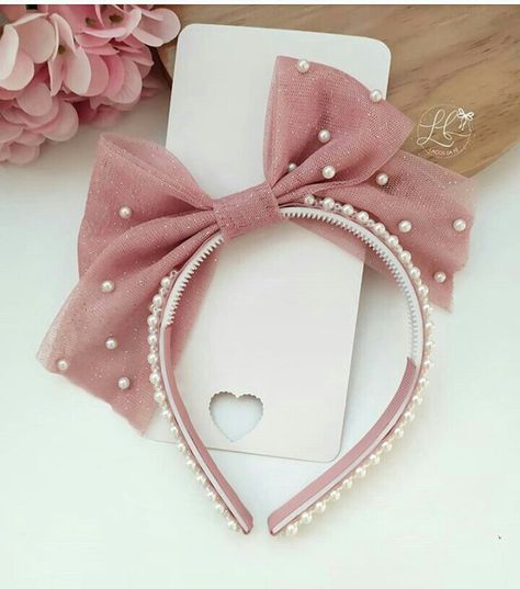 Hair Accessories Diy Headband, Hair Bows Diy Ribbon, Embroidered Hair Bows, Diy Hair Scrunchies, Diy Hair Accessories Ribbon, Bows Diy Ribbon, Diy Embroidery Designs, Handmade Hair Bows, Handmade Hair Accessories