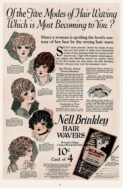 Nell Brinkley Illustrations, Nell Brinkley, 20s Hair, 1920s Hair, Roaring 20, Hair Waver, Jazz Age, Retro Hairstyles, Vintage Hair