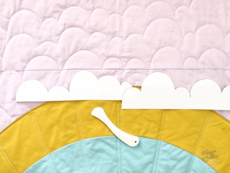 Easy Free Motion Quilting Patterns, Rainbow Quilt Patterns, Cloud Quilt, Quilt Templates, Motion Ideas, Long Arm Quilting Patterns, Quilting Motifs, Sewing Machine Quilting, Free Motion Quilting Patterns