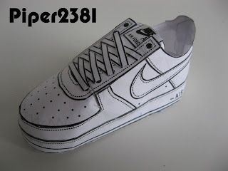 Piper2381: Nike Air Force 1 Papercraft 3d Paper Sneaker Template, Nike Cake, Plastic Sculpture, Air Force One Shoes, Shoe Template, Paper Shoes, Shoe Cake, Boys Rooms, Art Camp