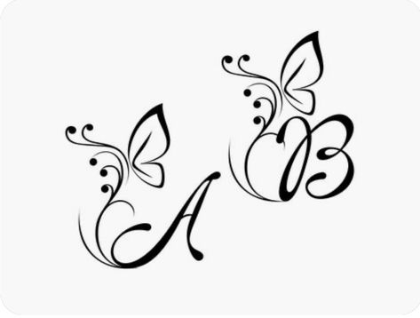 Art And Craft Images, Butterfly Alphabet, Alphabet Monogram, Tattoo Lettering Design, Pretty Hand Tattoos, Anklet Tattoos, Design Butterfly, Cursive Font, Name Letters