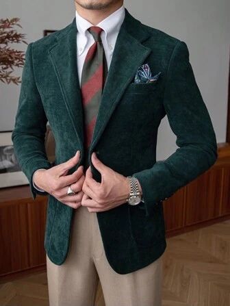 Manfinity Mode | Moda Manfinity Mode | SHEIN USA Green Blazer Men Outfits, Dark Green Blazer Outfit Men, Green Blazer Mens, Blazer Outfits Men Wedding, Dark Green Blazer Outfit, Green Blazer Outfit Men, Blazer Men Outfit, Green Blazer Outfit, Green Jacket Outfit