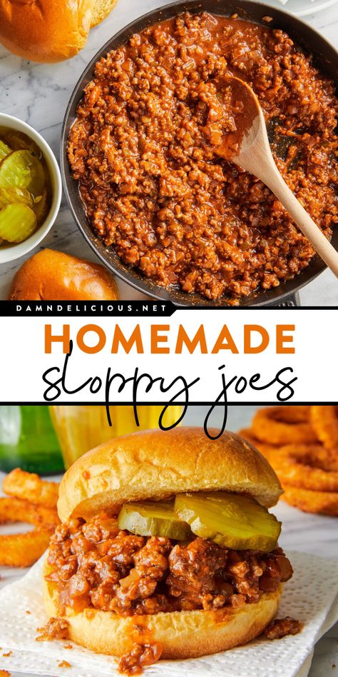 Have a bite of this easy lunch idea! This simple ground beef sandwich is also great as an easy family dinner. With a from-scratch sauce, this is the BEST sloppy joe recipe! Nothing beats homemade! Homemade Sloppy Joe Recipe, Sloppy Joe Recipe, Sloppy Joe Sauce, Homemade Sloppy Joes, Joe Recipe, Sloppy Joes Recipe, Sloppy Joe, Hamburger Buns, Lost 100 Pounds