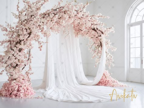 Cherry Blossom Wedding Backdrop, Cherry Blossom Stage Decor, Cherry Blossom Arch Wedding, Cherry Blossom Birthday Theme, Cherry Blossom Party Theme, Cherry Blossom Backdrop, Cherry Blossom Arch, Japanese Inspired Wedding, Wedding Flower Backdrop