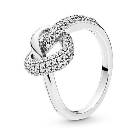 Pandora Rings Heart, Rings Pandora, Colored Diamond Jewelry, Silver Heart Ring, Pandora Rings, Popular Jewelry, Pave Ring, Love Knot, Cz Ring