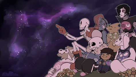 Night Sky - Undertale Wallpaper by why-so-cirrus.deviantart.com on @DeviantArt Undertale Pc, Sans Wallpaper, Undertale Background, Undertale Wallpaper, Undertale Toriel, Lesser Dog, Asgore Undertale, Papyrus Undertale, Undertale Deltarune