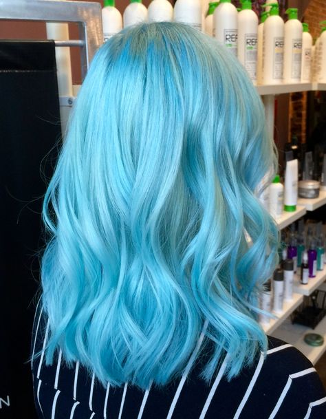 #babybluehair Pastel Aqua Hair, Baby Blue Hair Color, Blue Hair Pastel, Light Blue Hair Dye, Light Blue Hair Color, Ice Blue Hair, Sky Blue Hair, Baby Blue Hair, Bright Blue Hair