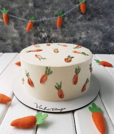 Birthday Cake Carrot Design, Rabbit Carrot Cake, Easter 1st Birthday Cake, Birthday Cake Rabbit Bunnies, Smash Cake Peter Rabbit, Carrot Themed Birthday Party, Carrot Cake Smash Cake, Easter Smash Cake, Some Bunny Is One Birthday Cake