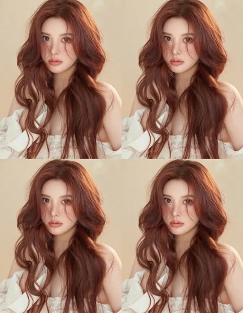 Brown Hair Kpop, Orange Brown Hair, Korean Hairstyles, Korean Hair Color, Hair Color Underneath, Red Hair Inspo, Ginger Hair Color, Hair Color Auburn, Trendy Hairstyle