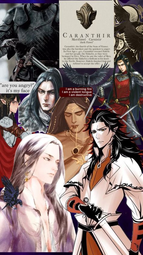 Caranthir Morifinwë, 4th son of Fëanor Lotr Elves, Tolkien Elves, Tolkien Art, Beautiful Collage, Alfred Hitchcock, Middle Earth, Lord Of The Rings, Tolkien, The Hobbit