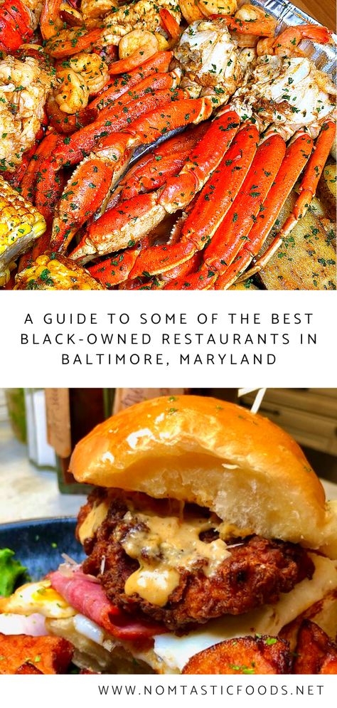 Looking for delicious eats in Charm City?  Click for a list of some of the best black-owned restaurants in Baltimore, Maryland.   #baltimore #bmore #baltimorefood #maryland #marylandfood Baltimore Maryland Food, Things To Do In Baltimore Maryland, Baltimore Maryland Restaurants, Baltimore Maryland Inner Harbor, Black Owned Restaurants, Things To Do In Maryland, Baltimore Food, Baltimore Restaurants, Visit Maryland