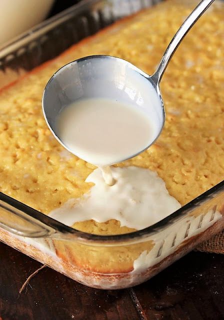 Pouring Milk Mixture on Tres Leches Cake Image Tres Leches Cake Recipe Authentic, Cake Soak, Authentic Mexican Tamales, Soaked Cake, Cake Tres Leches, Vegetable Appetizer, Three Milk Cake, Mexican Tamales, Tres Leches Cake Recipe