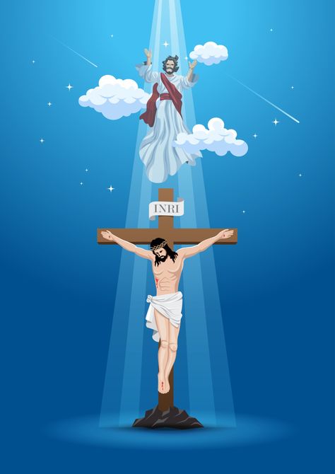 Ascension Day Of Jesus Christ, Happy Ascension Day, Anime Jesus, Good Friday Images, Jesus Christ Illustration, Music And The Brain, Ascension Day, Christian Photos, Jesus Cartoon