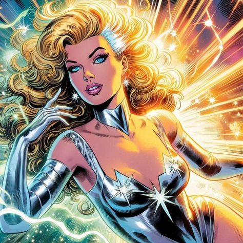 Alison Blaire, known as Dazzler, discovered her mutant abilities during a high school talent show. She pursued a career as a singer, using her powers to enhance her performances. The Dazzler Marvel, Mutant Abilities, Dazzler Marvel, Alison Blaire, School Talent Show, Police Women, Marvel Women, Comic Book Heroes, Talent Show