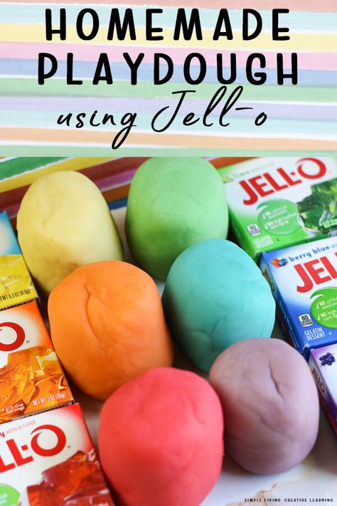 Jello Play Dough, Jello Play, Playdough Slime, Best Homemade Playdough Recipe, Edible Play Dough Recipe, Cooked Playdough, Childhood Activities, Edible Playdough, Homemade Playdough Recipe