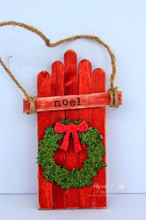 Popsicle Stick Christmas Crafts, Sleigh Bells Ring, Easy Christmas Ornaments, Christmas Arts And Crafts, Sleigh Bells, Christmas Crafts To Make, Fun Christmas Crafts, Ranger Ink, Holiday Crafts Christmas