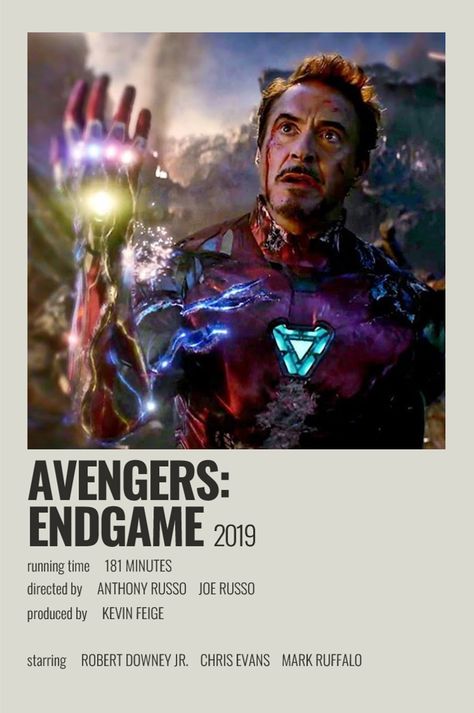 avengers: endgame movie minimalistic polaroid poster by 💛raphinhas💛 Minimalistic Polaroid Poster, Avengers Movie Posters, Robert Jr, Marvel Movie Posters, Joe Russo, Kevin Feige, End Game, Fantasy Names, Polaroid Poster