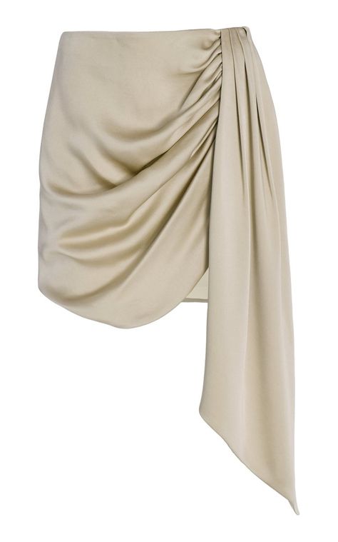 Mae Draped Satin Mini Skirt By Jonathan Simkhai | Moda Operandi Draped Mini Skirt, Skirt Satin, Satin Mini Skirt, Designer Skirts, Outfit Png, Jonathan Simkhai, Asymmetrical Tops, Women's Skirts, Skirt Design