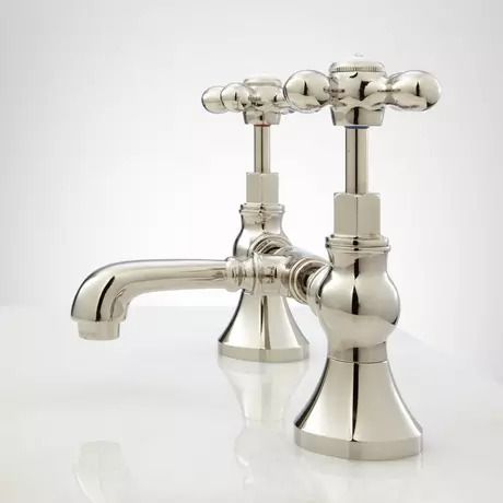 Monroe Bridge Bathroom Faucet - Cross Handles, Vintage Bathroom Faucet, Teak Bathroom, Luxury Toilet, Ikea Bathroom, Glass Sink, Vessel Sink Faucet, Widespread Bathroom Faucet, Metal Cross, Clawfoot Tub