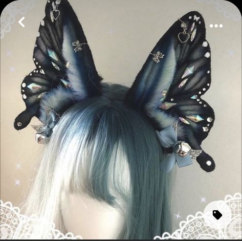 Cosplay Hair, Kawaii Fashion Outfits, Hair Reference, Fashion Design Drawings, White Butterfly, Animal Ears, Ear Headbands, Character Designs, Fantasy Clothing