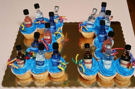 21st Bday Cupcake Ideas, 21st Birthday Cupcakes For Guys, Cupcakes For 21st Birthday, 21st Birthday Cupcake Ideas, 21 Birthday Cupcakes Ideas, 21st Cupcake Ideas, Hangover Cake, Cake Shooters, 21st Birthday Boy