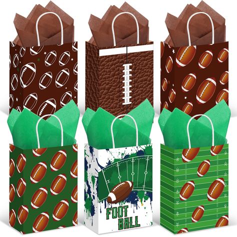 PRICES MAY VARY. Football Party Favors: the package includes 24 football goodie bags and 24 pieces of tissue paper, enough for daily needs and various party needs; You can put the tissue paper into the football bags to decorate your gifts, and the bright colors can make your party more colorful Wide Range of Applications: these football gift bags can be applied for football themed parties, sports themed parties, ball themed parties, and other parties to pack party souvenirs; They are also ideal Football Favors, Football Party Favors, Candy Paper, Football Spirit, Football Theme Party, Football Theme, Birthday Bag, Girls Toys, Football Themes