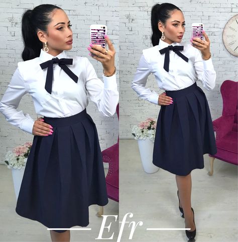 Waist Coat And Skirt Outfit, White Blouse And Skirt, Corporate Dresses, Waitress Outfit, Women In Tie, Abaya Hijab, Women Wearing Ties, Woman In Suit, Formal Clothing