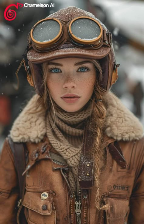 Aviator Outfit, Goggles Drawing, Desert Wear, Steampunk Pilot, Female Aviator, Steampunk Aviator, Steampunk Fashion Women, Women Pilot, Aviator Goggles