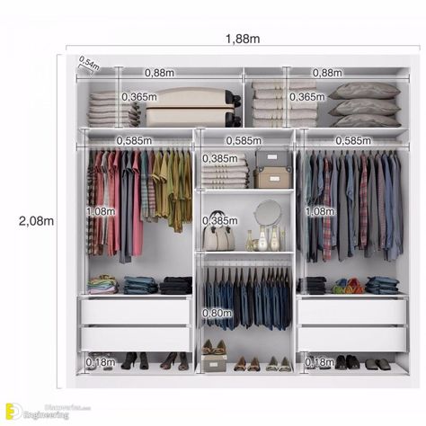 Wardrobe Dimensions, Armoire Dressing, Wardrobe Door Designs, Wardrobe Interior, Closet Design Layout, Luxury Closets Design, Bedroom Cupboard, Closet Renovation, Bedroom Cupboard Designs