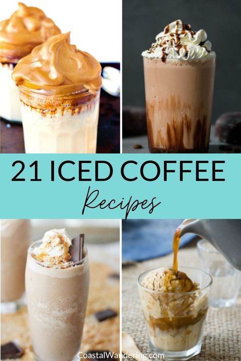 Homemade Iced Coffee Recipe, Frozen Coffee Drinks, Iced Coffee Recipes, Coffee Recipe Healthy, Homemade Iced Coffee, Best Iced Coffee, Iced Coffee Recipe, Cold Coffee Recipes, Iced Coffee At Home