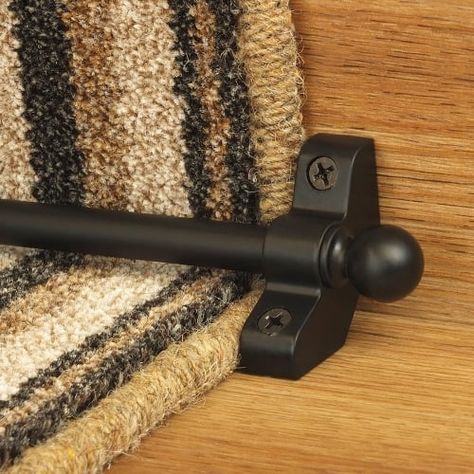 Jubilee Black Stair Rod Stair Runner Rods, Stair Carpet Rods, Stairs Pictures, Gray Carpet, Black Stairs, Stair Rods, Stair Carpet, Hardware Cloth, White Carpet