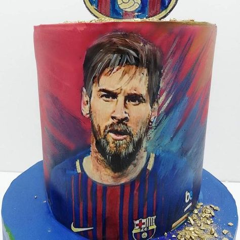 Lionel Messi - Cake by Milica - CakesDecor Barcelona Messi Cake, Lionel Messi Cake, Messi Cake, Messi Birthday, Soccer Birthday Cakes, Messi Messi, Football Birthday Cake, Messi World Cup, Messi Psg