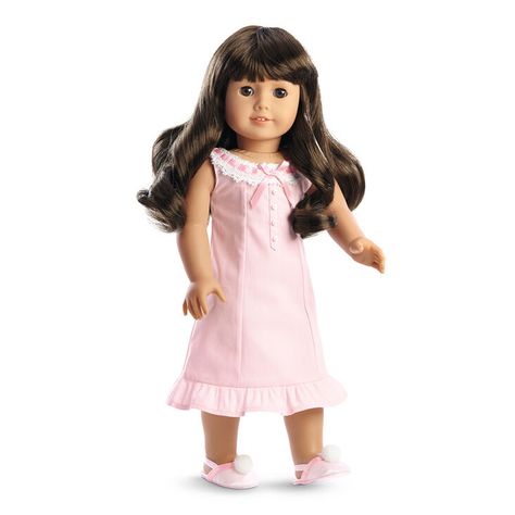 American Girl Doll Samantha, Pink Nightgown, Nightgown Sets, American Girl Clothes, Pretty Dolls, Girl Doll Clothes, Doll Clothes American Girl, American Doll, Lace Collar