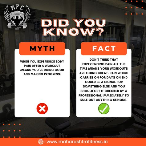 The fitness world is full of myths, but you can rise above them by staying informed and staying true to yourself.
.
📍Maharashtra Fitness Club.
📞MFC Grant Road - 9930923333
📞MFC Byculla - 7304889332
#myths #facts #mythbusters #fitnessmyths #fitnessmythbuster #fitnesstips #fitnessblog #fitness #fitnessmotivation #gym #workout #workoutplan #workouttips #gymsinmumbai #strength #mumbai #byculla #gymmemes #gymtips #fitnesstrainer Fitness Myths Vs Facts, Fitness Journey Quotes, Motivation Quotes Fitness, Fitness Myths, Gym Content, Beginner Fitness, Diet Soup, Myth Busters, Gym Tips