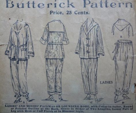 1910s Pajamas, Butterick 1893 | The Vintage Traveler Hoodie PJs? Yes, please! Peter Pan Costume, Sleeping Gown, Fashion 1910, Fashion Timeline, Vintage Pajamas, Land Girls, 1900s Fashion, 1910s Fashion, Cute Pjs