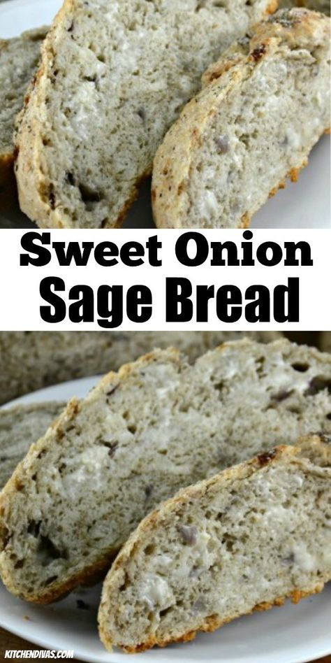 Sage Bread Recipe, Sage Bread, Thanksgiving Bread, Recipes With Yeast, Bread Stuffing, Sage Recipes, Onion Bread, Bread Kitchen, Herb Bread