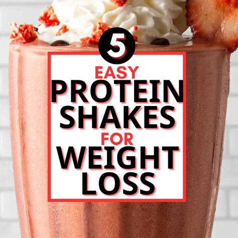 Delicious protein shake recipes that are great for weight loss. Includes whey, plant-based, and collagen options. These nutritious protein powder smoothies make the perfect high protein breakfast, snack or dessert! Plant Based Protein Shakes, High Protein Breakfast Shakes, Simple Protein Shake Recipes, Protein Powder Recipes Shakes, Protien Smoothies Recipes, Easy Protein Shakes, Breakfast Shakes Protein, Protein Drink Recipes, Protein Breakfast Smoothie