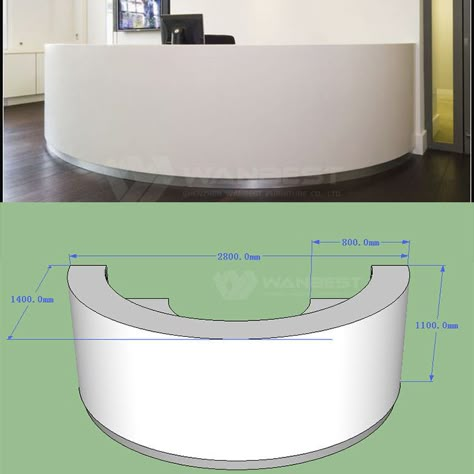 Lobby white half circle solid surface reception desk Half Circle Reception Desk, Semi Circle Reception Desk, Circle Reception Desk, Curved Reception Counter, Cashier Counter Design, Dinging Table, Modern Reception Desk Design, Reception Counter Design, Small Reception Desk