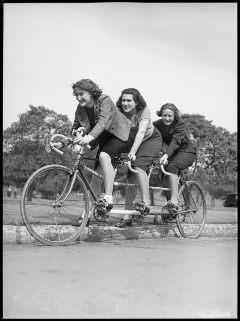 Women on a three seater tandem bicycle, Malvern Star cycle… | Flickr Tandem Bicycle, 28 September, Tandem Bike, Vintage Birthday Cards, Three Women, Vintage Black And White, Canvas Photo Prints, Vintage Poster Art, Black And White Prints