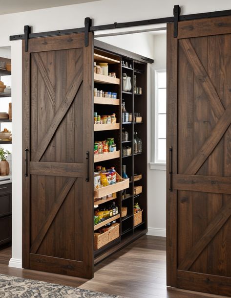 48 Hidden Pantry Walk-In Ideas To Maximize Space And Elevate Your Kitchen Design Kitchen Pantry Walk In, Hidden Pantry Door In Kitchen, Hidden Pantry Walk In, Hidden Pantry, Pantry Doors, Wine Refrigerator, Pantry Door, Innovative Ideas, Modern Kitchens