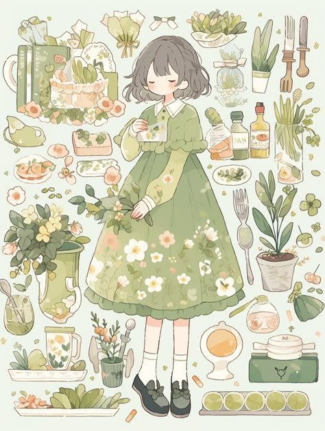 Whimsical Art Journal, Tools Drawing, Daily Record, Kawaii Illustration, Cute Kawaii Drawings, Dessin Adorable, Cute Little Drawings, Cute Art Styles, Kawaii Drawings